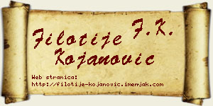 Filotije Kojanović vizit kartica